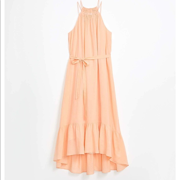 LOFT Dresses & Skirts - LOFT FLOUNCE HALTER MIDI DRESS IN DELICATE XL